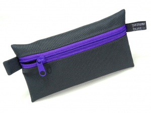 Täschchen dunkelGRAU mit Reißverschluß LILA-violett, TaTüTa Inhalator Kosmetik wetbag, by BuntMixxDESIGN